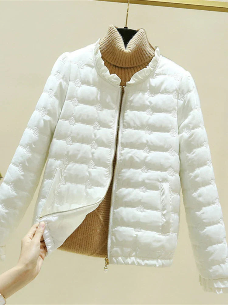 Veste décontractée avec ourlet à volants, légère pour l'été