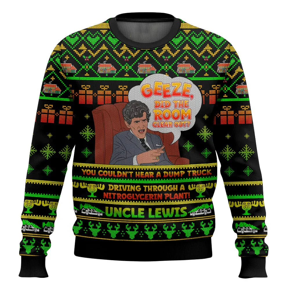 Pull de Noël homme motif ski drôle