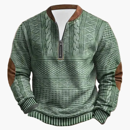 Pull d'extérieur confortable col montant zippé