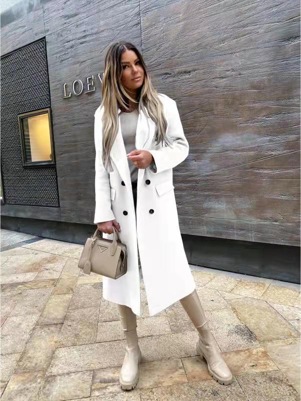 Manteau d'hiver femme lainage boutons