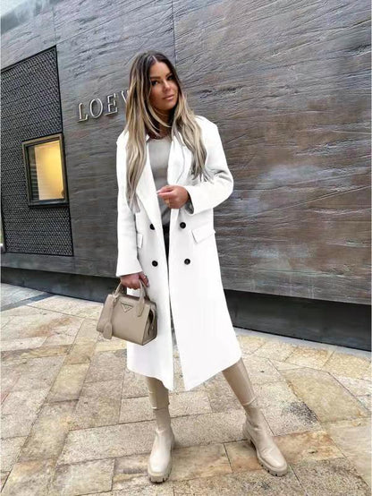 Manteau d'hiver femme lainage boutons