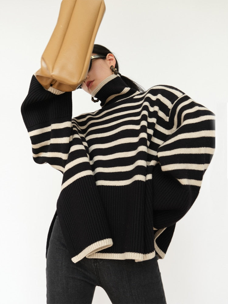 Stilvoller Streifenpullover Damen - IdealeKleiden