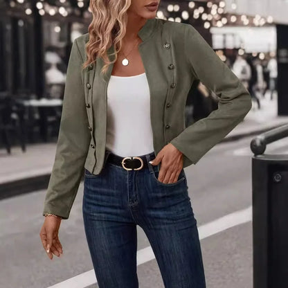 Élégante veste en velours coupe croisée