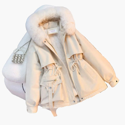 Doudoune Femme Chaude Capuche Fausse Fourrure