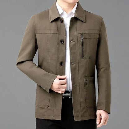 Blouson en cuir élégant avec doublure colorée