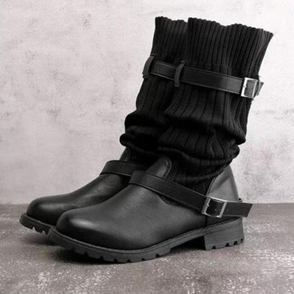 Bottes d'hiver Doublure en laine Aspect cuir