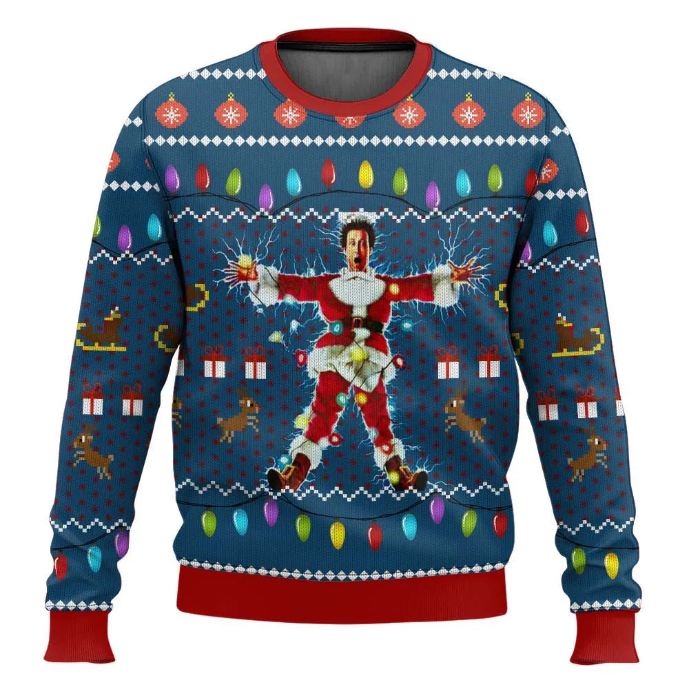 Pull de Noël homme motif ski drôle