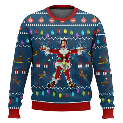 Pull de Noël homme motif ski drôle