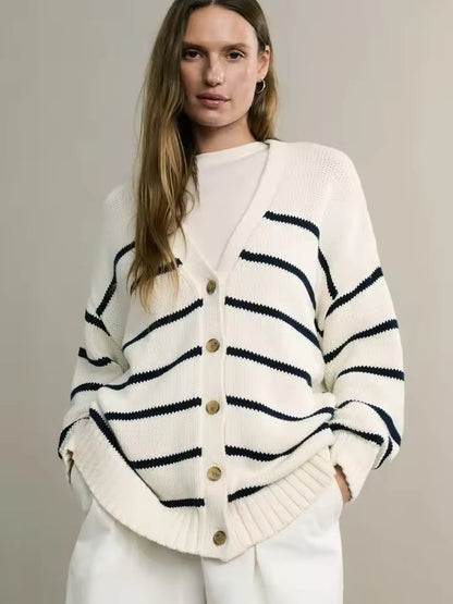 Grand gilet rayé pour femme grande taille