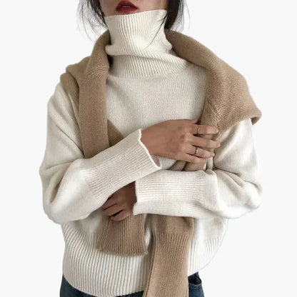 Pull-over col roulé tendance automne hiver