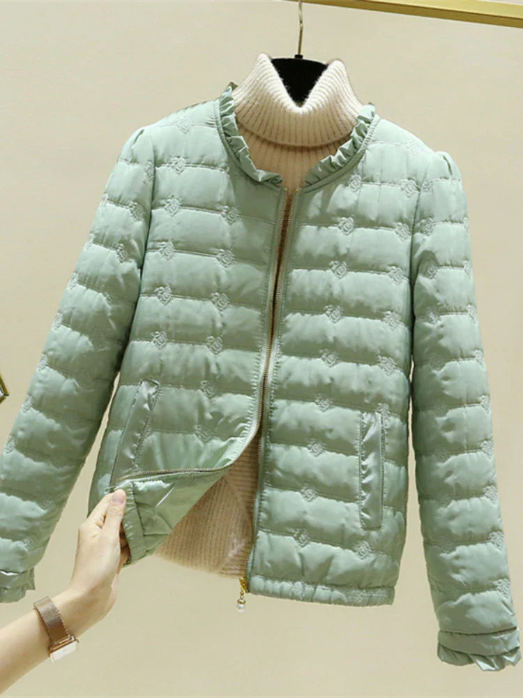 Veste décontractée avec ourlet à volants, légère pour l'été