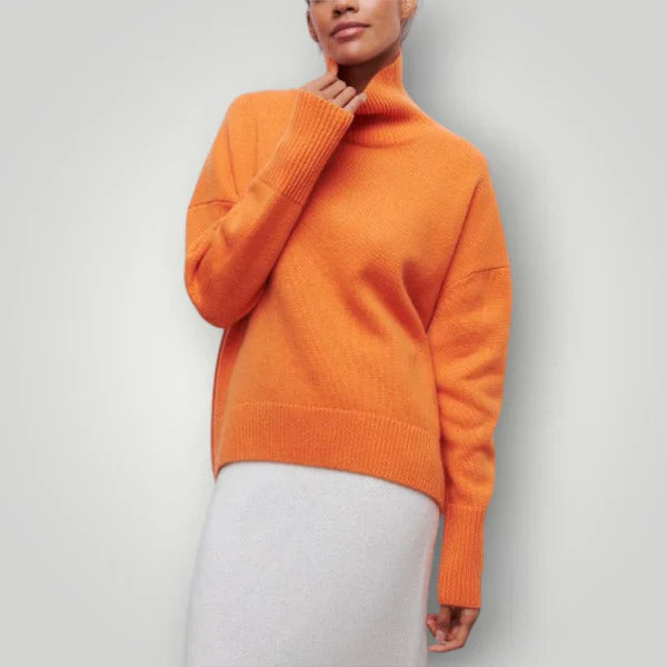 Pull col roulé oversize femme - Pull d'hiver doux et chaud
