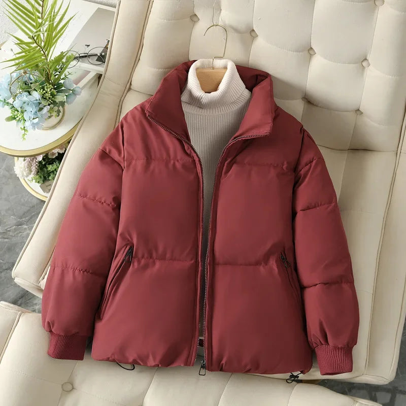 Doudoune matelassée d'hiver pour femme à col montant