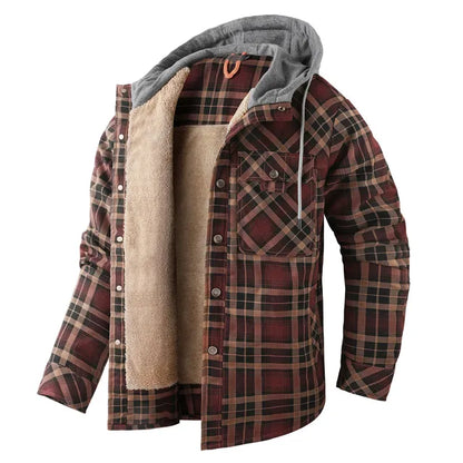 Veste chemise à carreaux chaude homme