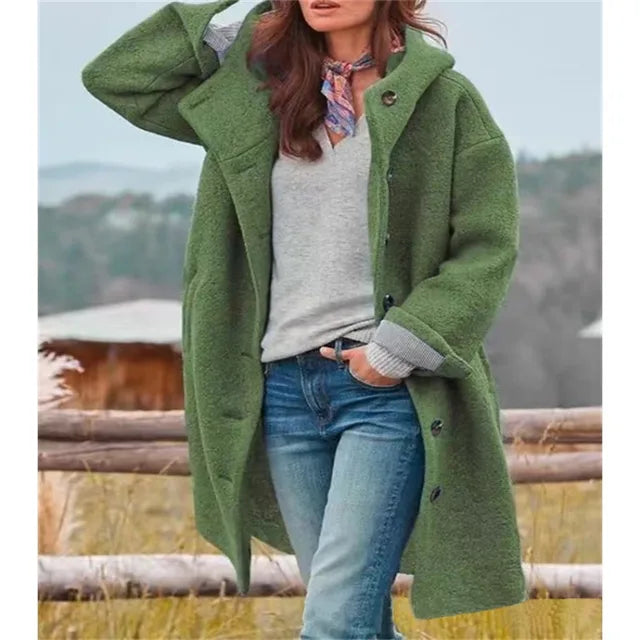 Veste bouclée oversize à boutons