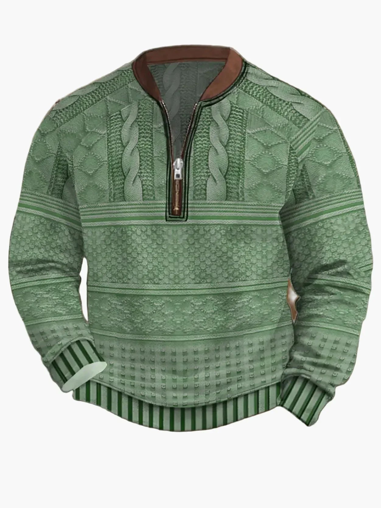 Pull en tricot zippé moderne pour homme