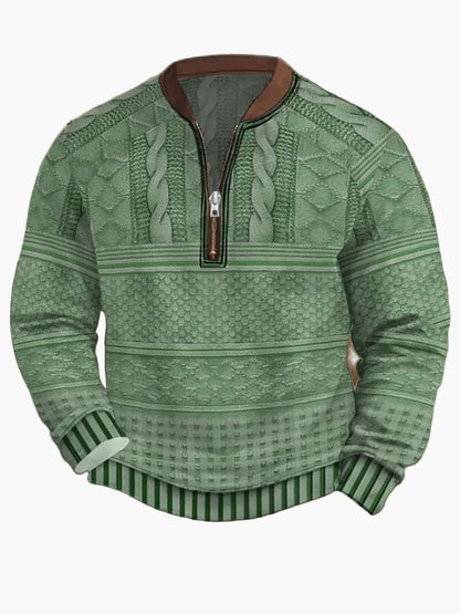 Pull en tricot zippé moderne pour homme