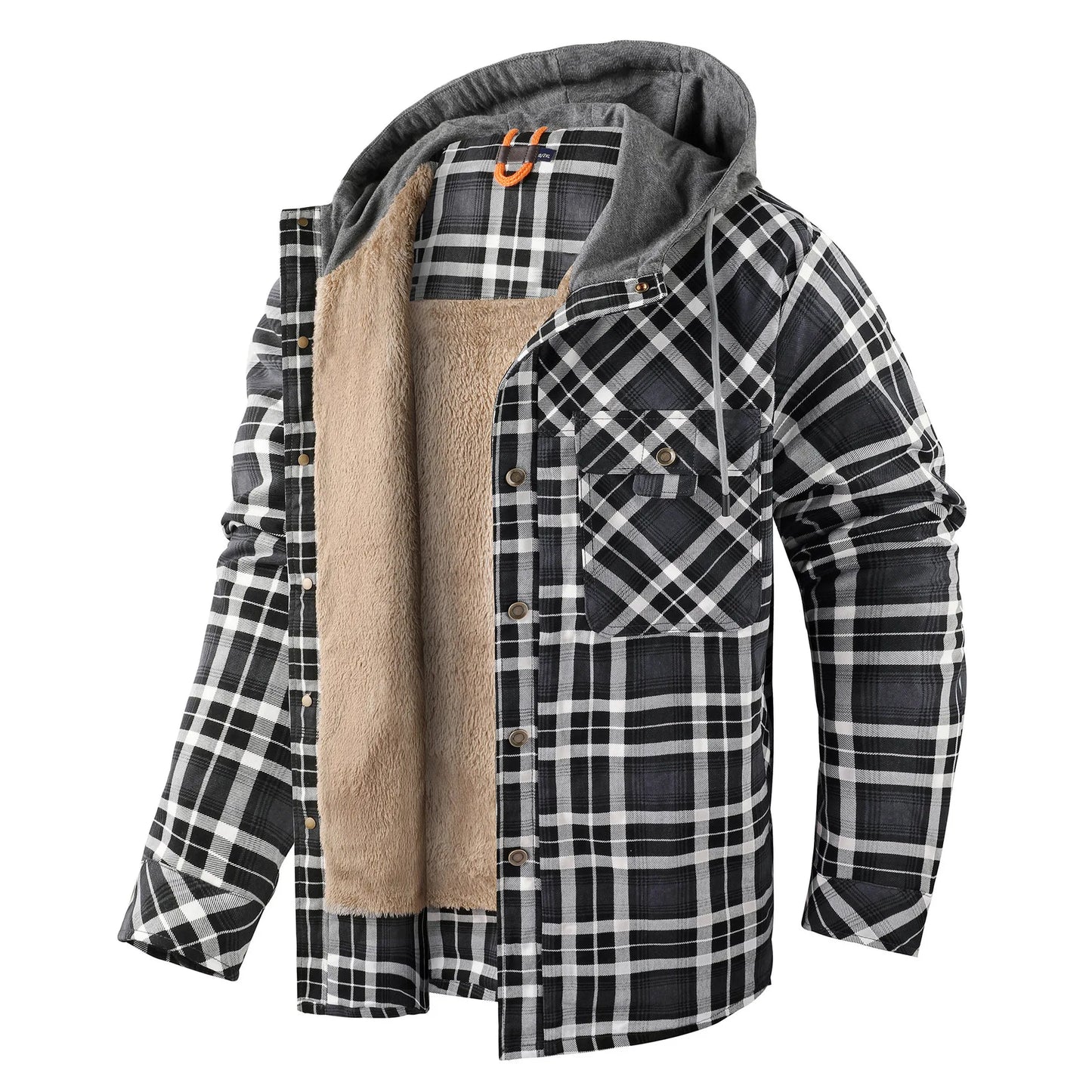 Veste chemise à carreaux chaude homme