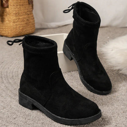 Élégantes bottines pour femme à talon bas et lacets