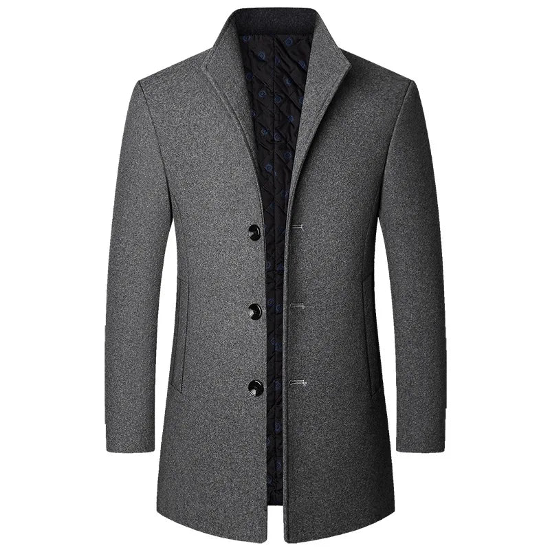 Manteau d'hiver homme matelassé simple boutonnage