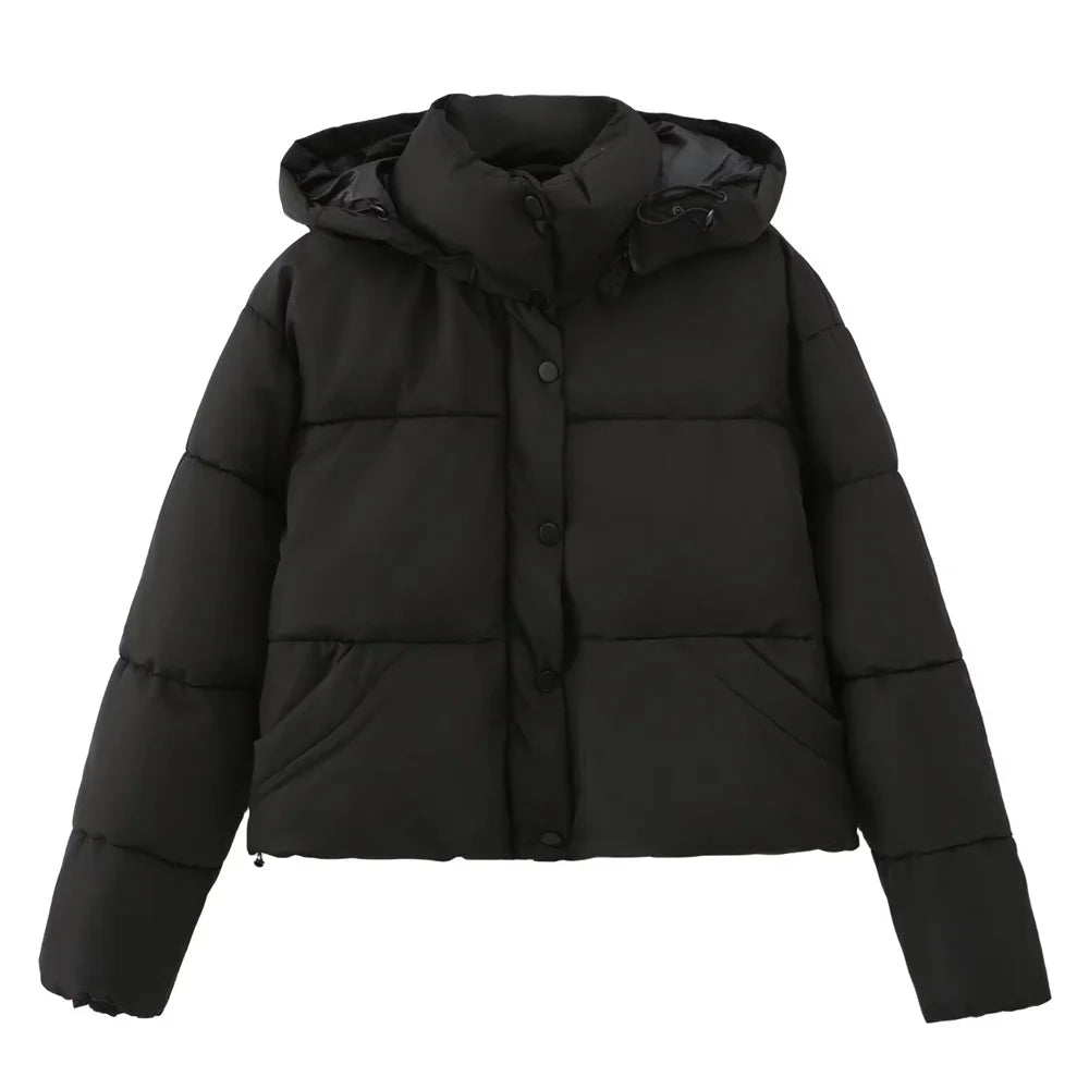 Veste courte à capuche style décontracté