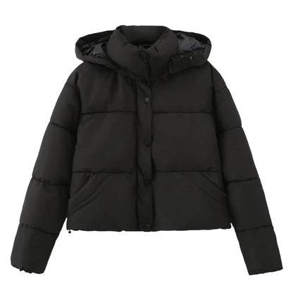 Veste courte à capuche style décontracté