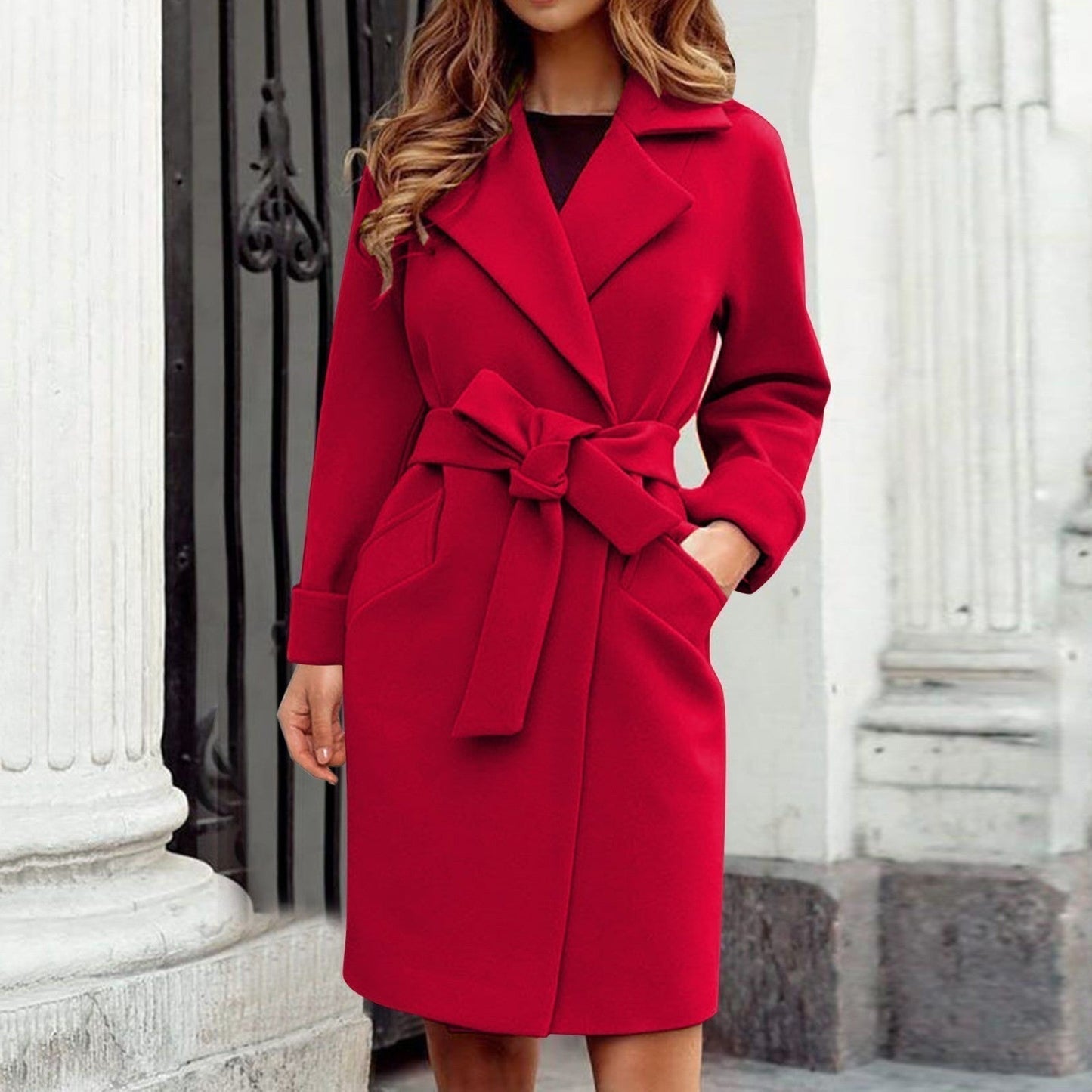 Robe élégante femme classique mi-longue