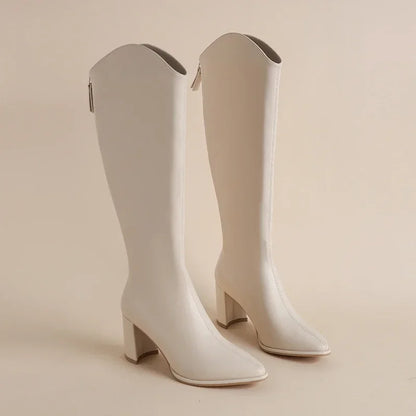 Bottes élégantes pour femmes, hauteur genou, talons hauts