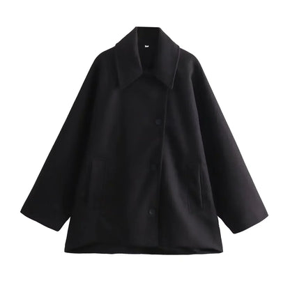 Élégant manteau court pour femme style classique