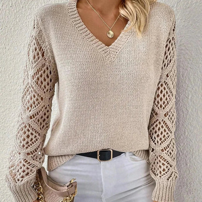 Pull moderne col V pour femme