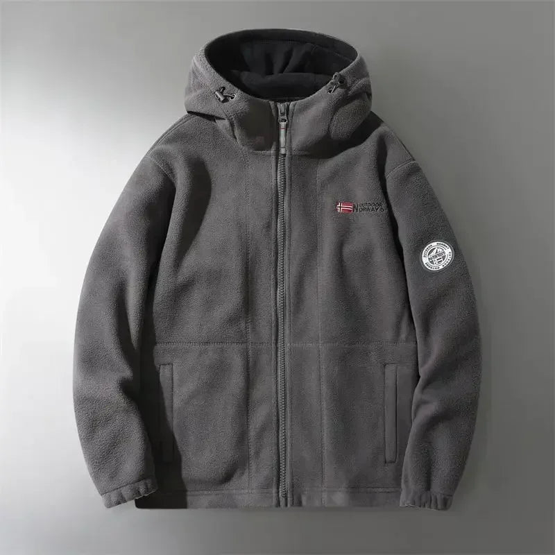 Warme Winterjacke Kapuze Reißverschluss - IdealeKleiden