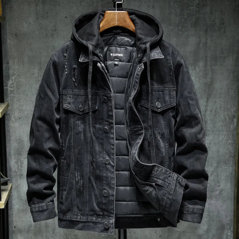 Veste En Jean Moderne Avec Capuche Stylée