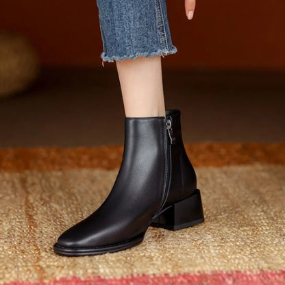 Bottines élégantes à talon épais pour femme