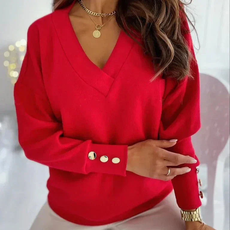 Élégant pull pour femme Col V