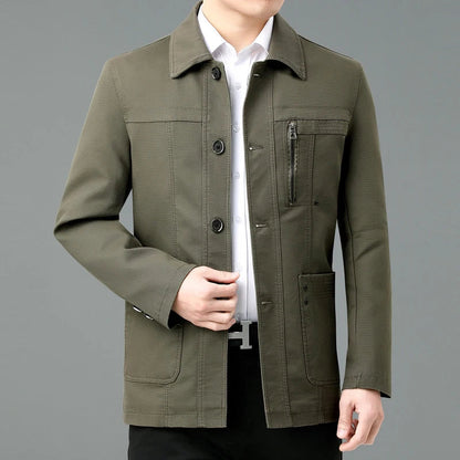 Blouson en cuir élégant avec doublure colorée