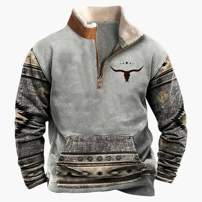 Pull élégant look western motif ethnique outdoor