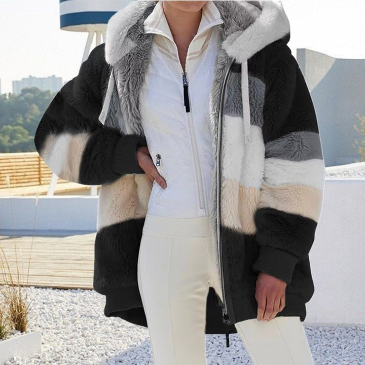 Veste en peluche pour femmes douce, chaude et élégante