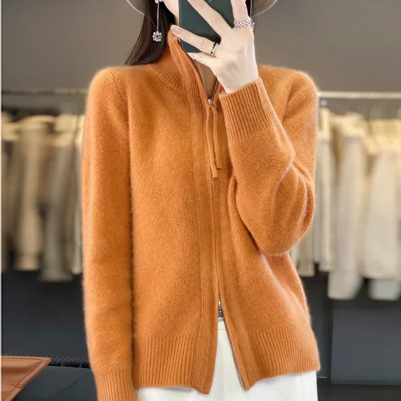 Gilet en laine Double fermeture éclair Haute qualité Doux