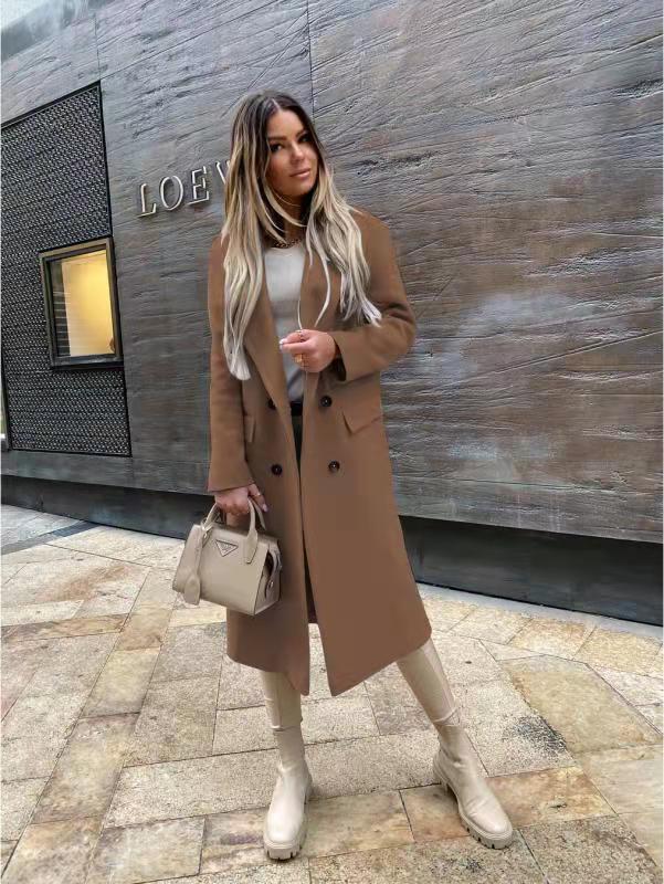 Manteau d'hiver femme lainage boutons