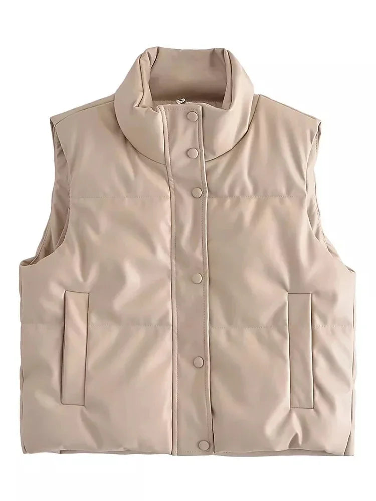 Gilet matelassé femme col montant élégant