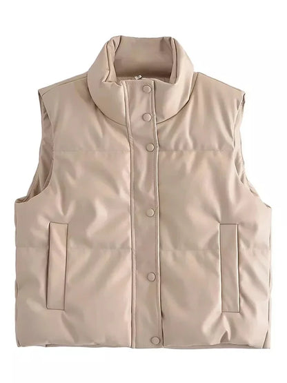 Gilet matelassé femme col montant élégant