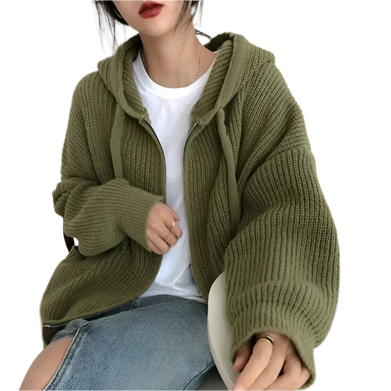 Grands pulls tricotés pour femmes Oversize avec fermeture éclair