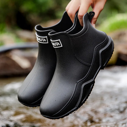 Bottes de pluie femme mi-mollet imperméables antidérapantes