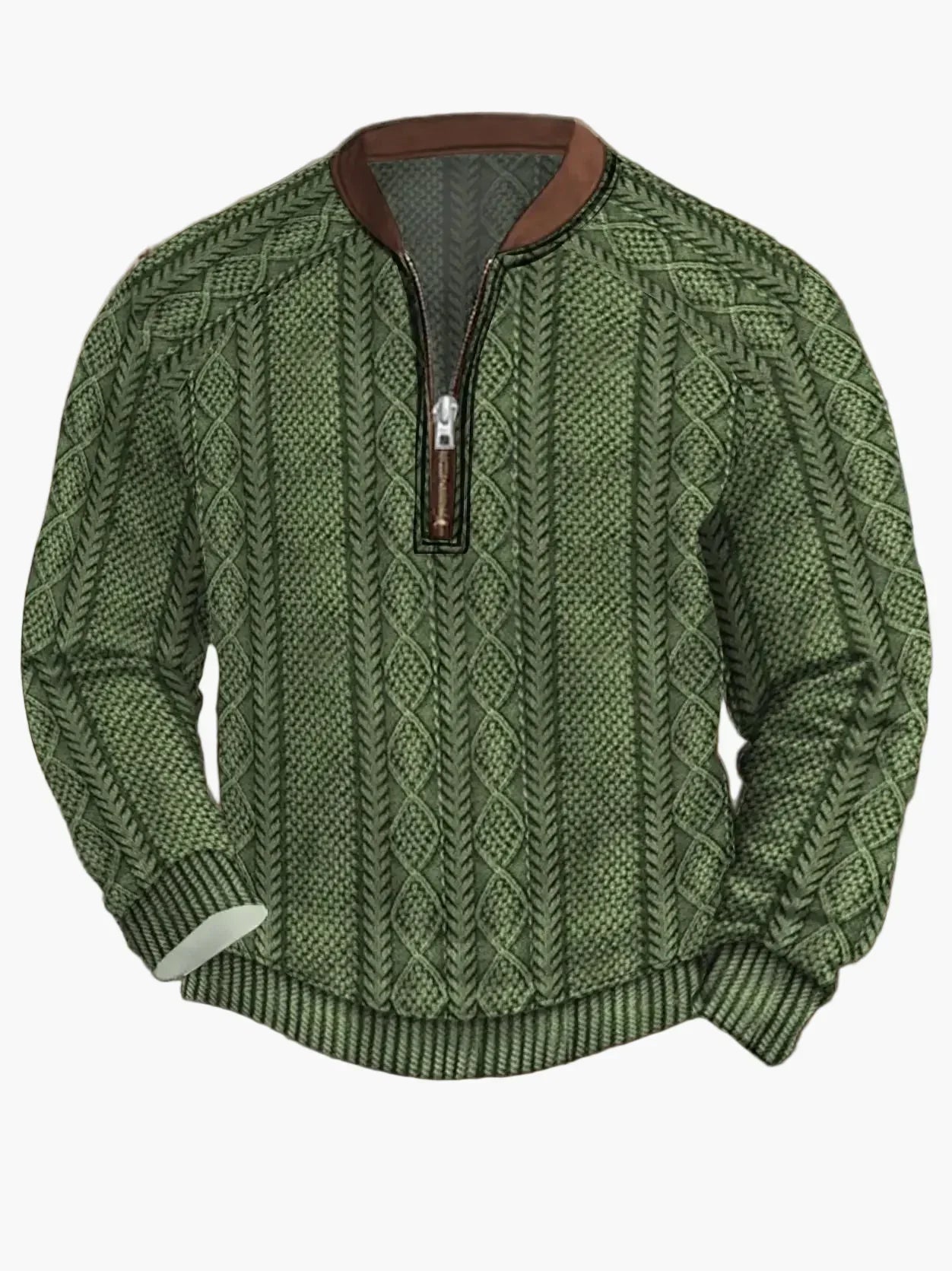 Pull en tricot zippé moderne pour homme