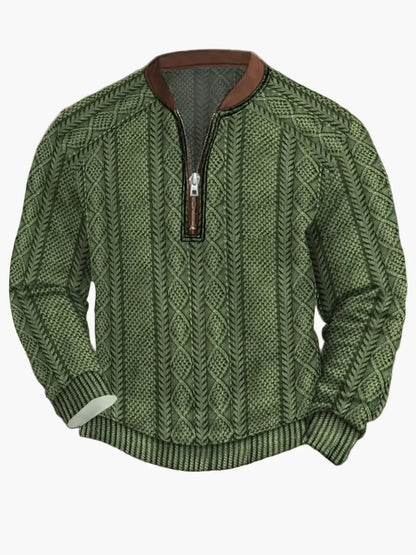 Pull en tricot zippé moderne pour homme