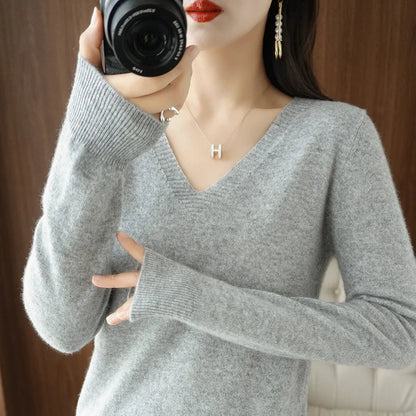 Pull col V confortable pour femme