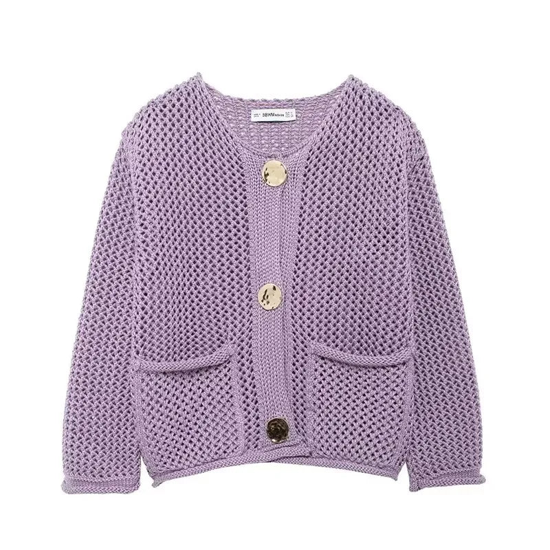 Cardigan léger avec poches avant en maille