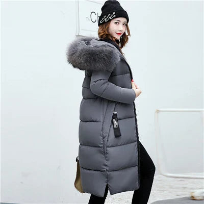 Fridli - Manteau long d'hiver pour femme avec garniture en fourrure