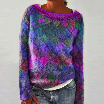 Pull coloré col rond style tendance