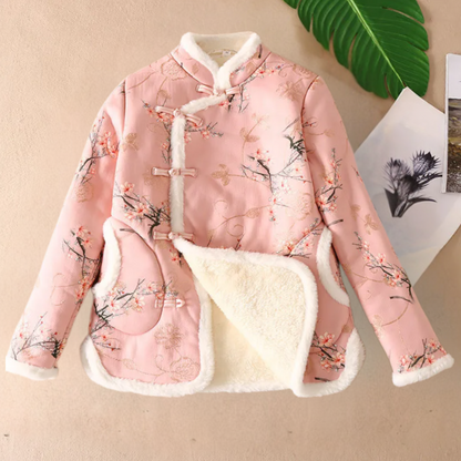 Veste d'hiver pour femme à motif floral, chaude